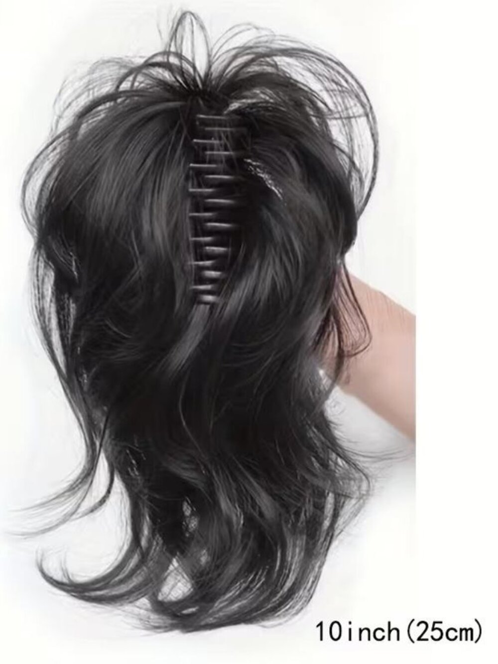 10" SOFT WAVE CLAW CLIP PONY in Dark Brown
